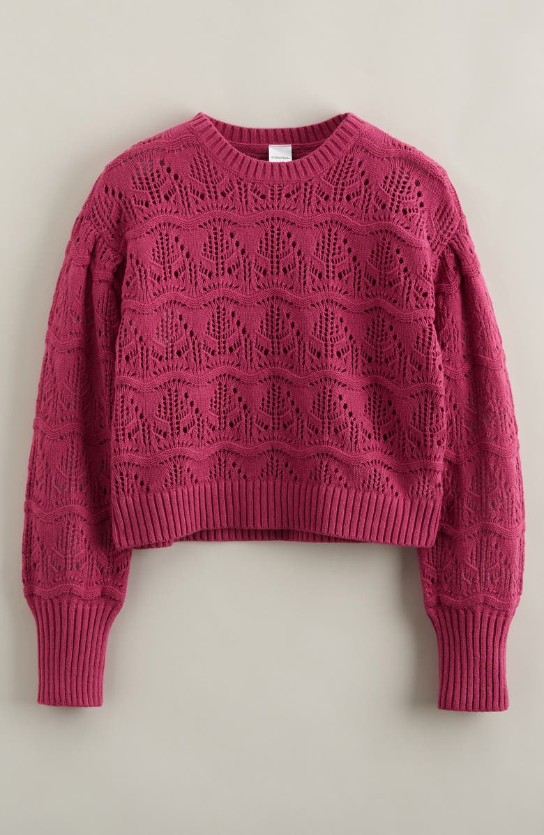 Nordstrom Kids' Pointelle Sweater, Main, color, Purple Sherbert