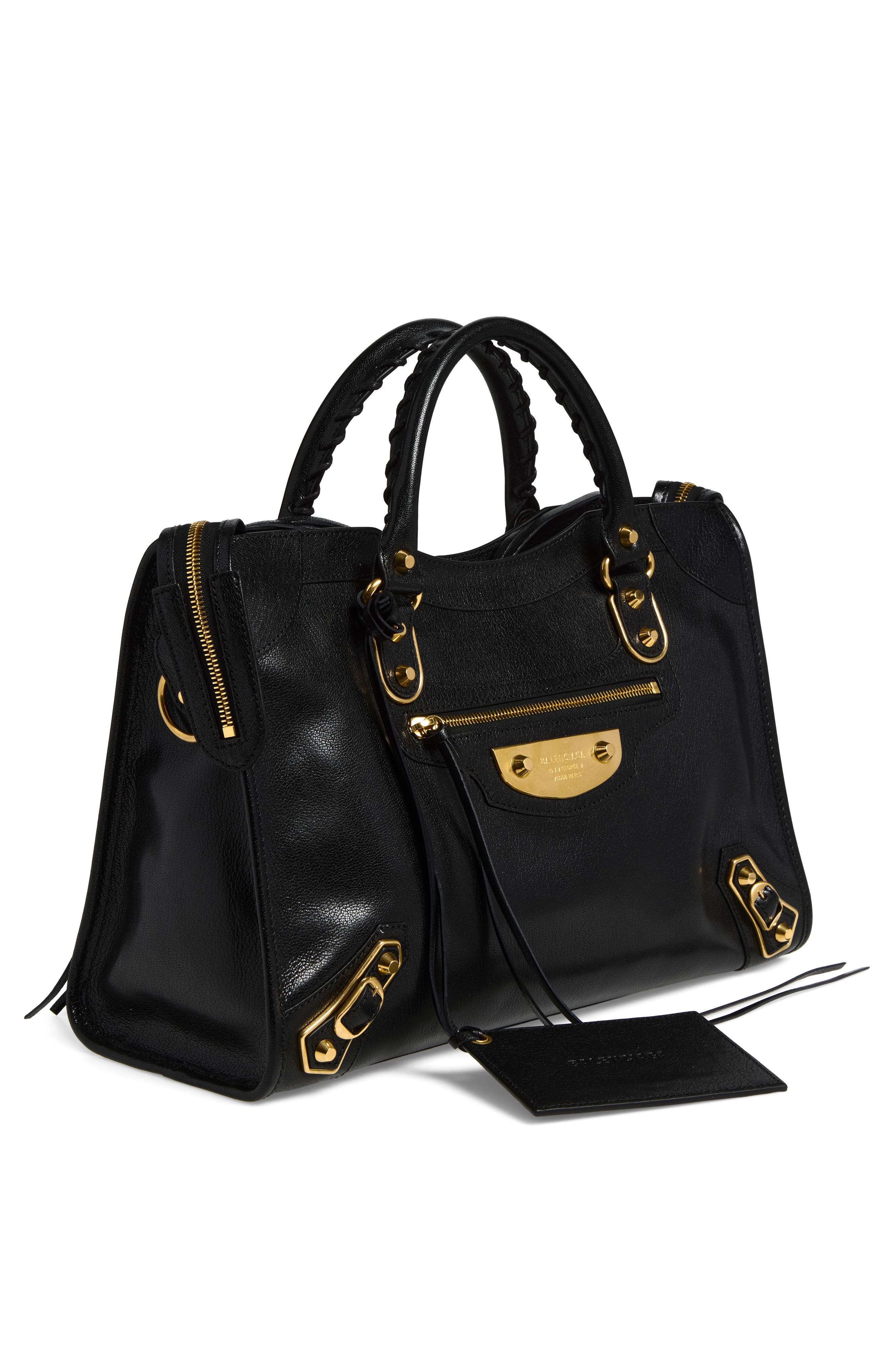 Medium Le City Uptown Leather Top Handle Bag, Alternate, color, 1000 BLACK