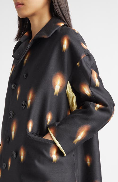 Undercover Candles Wool & Silk Coat In Black