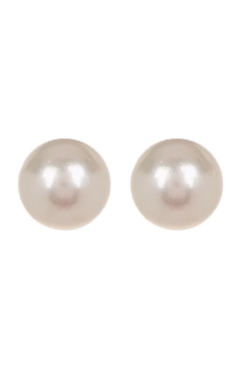 SPLENDID PEARLS 14K Yellow Gold Natural White 7mm Akoya Pearl Stud Earrings, Main, color,