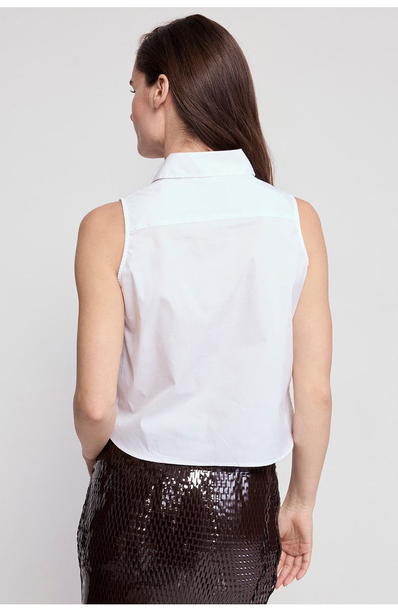 The Shirt by Rochelle Behrens The Boxy Cropped Sleeveless Shirt, Alternate, color, White