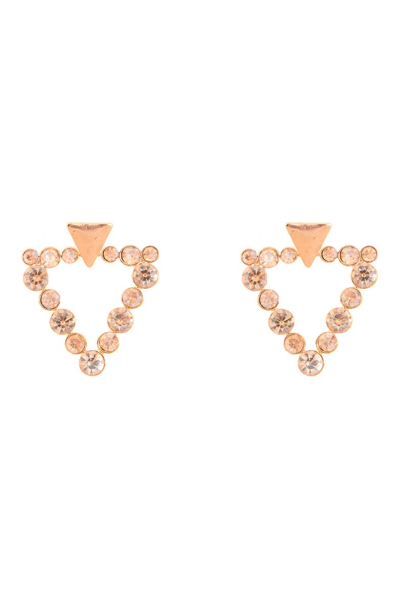 Triangle Crystal Earrings, Main, color, GOLD
