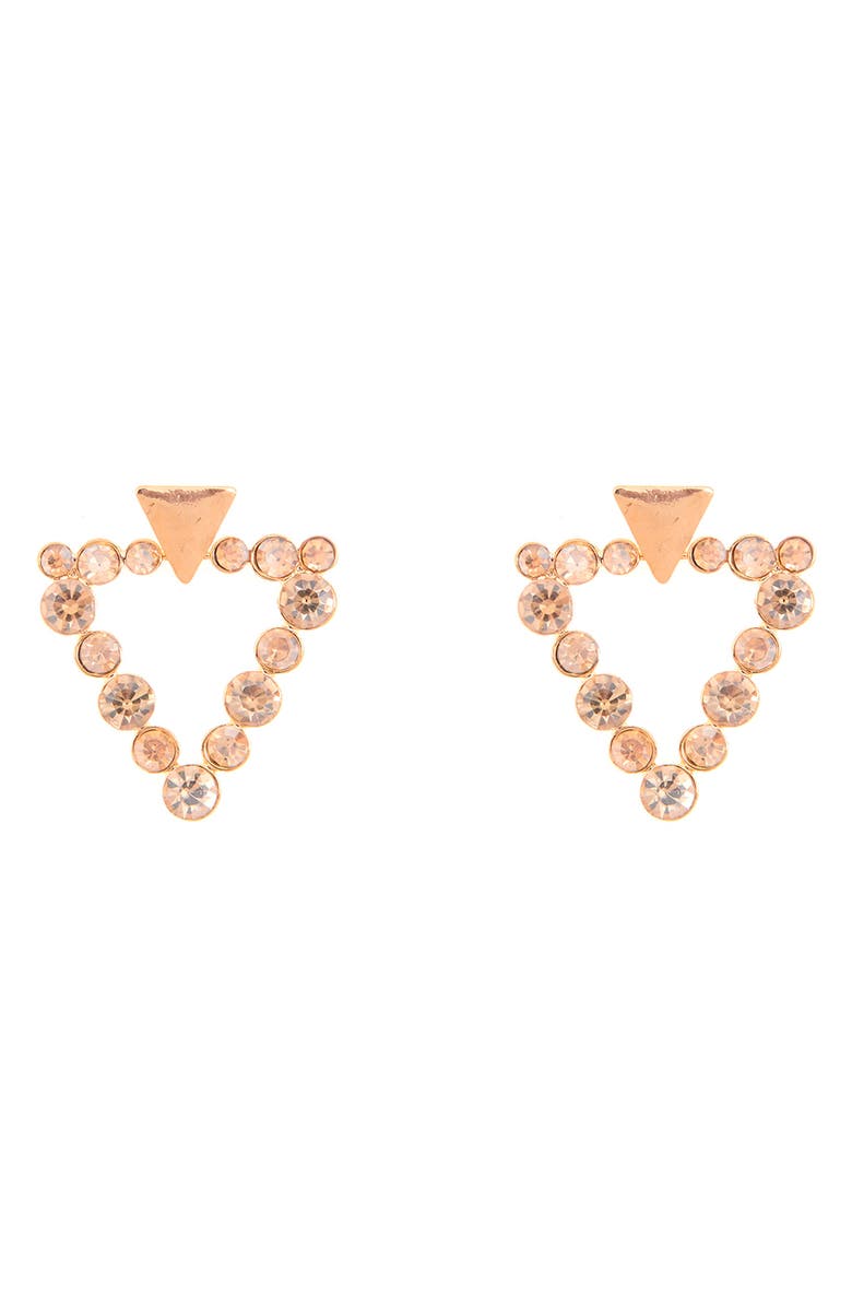 ZAXIE By Stefanie Taylor Triangle Crystal Earrings, Main, color, Gold