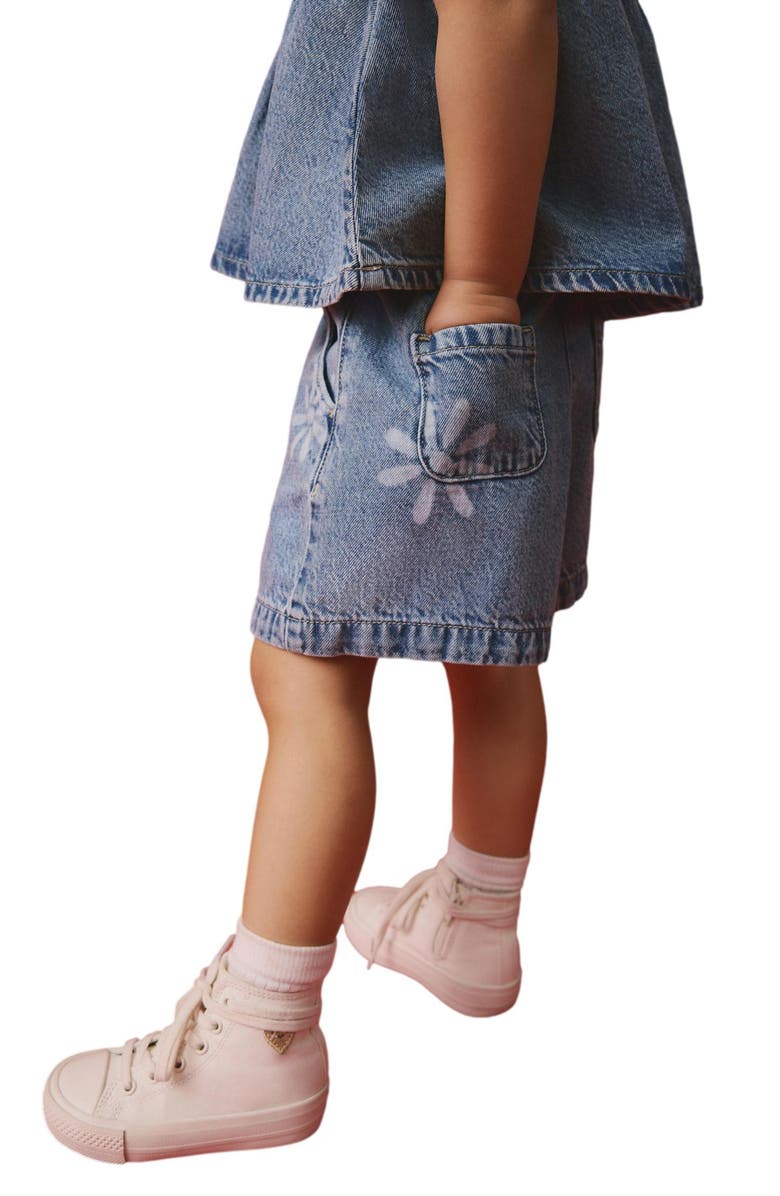 NEXT Kids' Flower Denim Peplum Top & Shorts Set, Alternate, color,