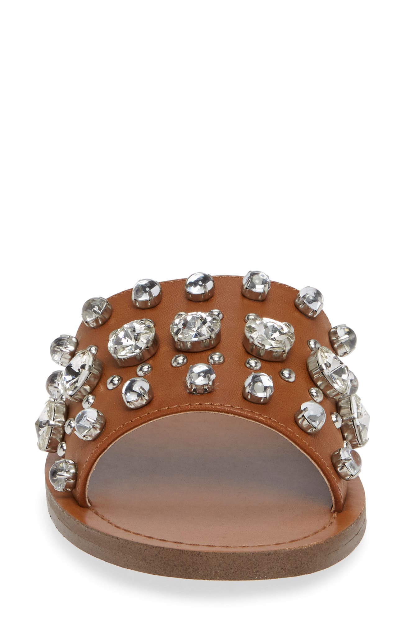 Regent Embellished Slide Sandal, Alternate, color, COGNAC MULE