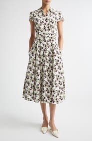 Emilia Wickstead Isabeli Print Silk Crepe Midi Dress