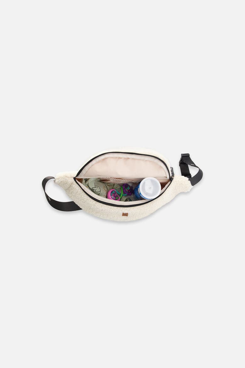 Fleece Adjustable Strap Stroller Snap Changing Sling Bag, Alternate, color, Off-White
