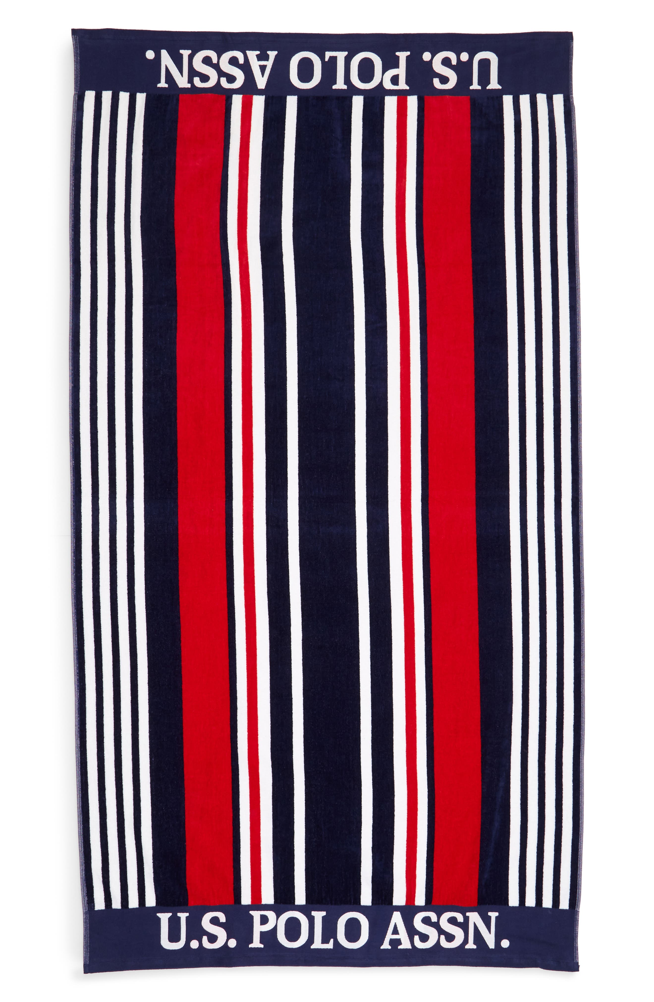 US POLO ASSN Port Stripe Jacquard Beach Towel