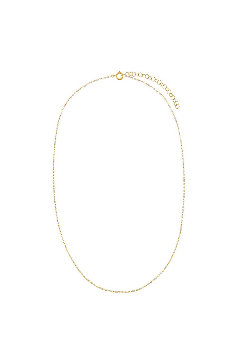 BY ADINA EDEN White Enamel Beaded Chain Necklace, Alternate, color, White