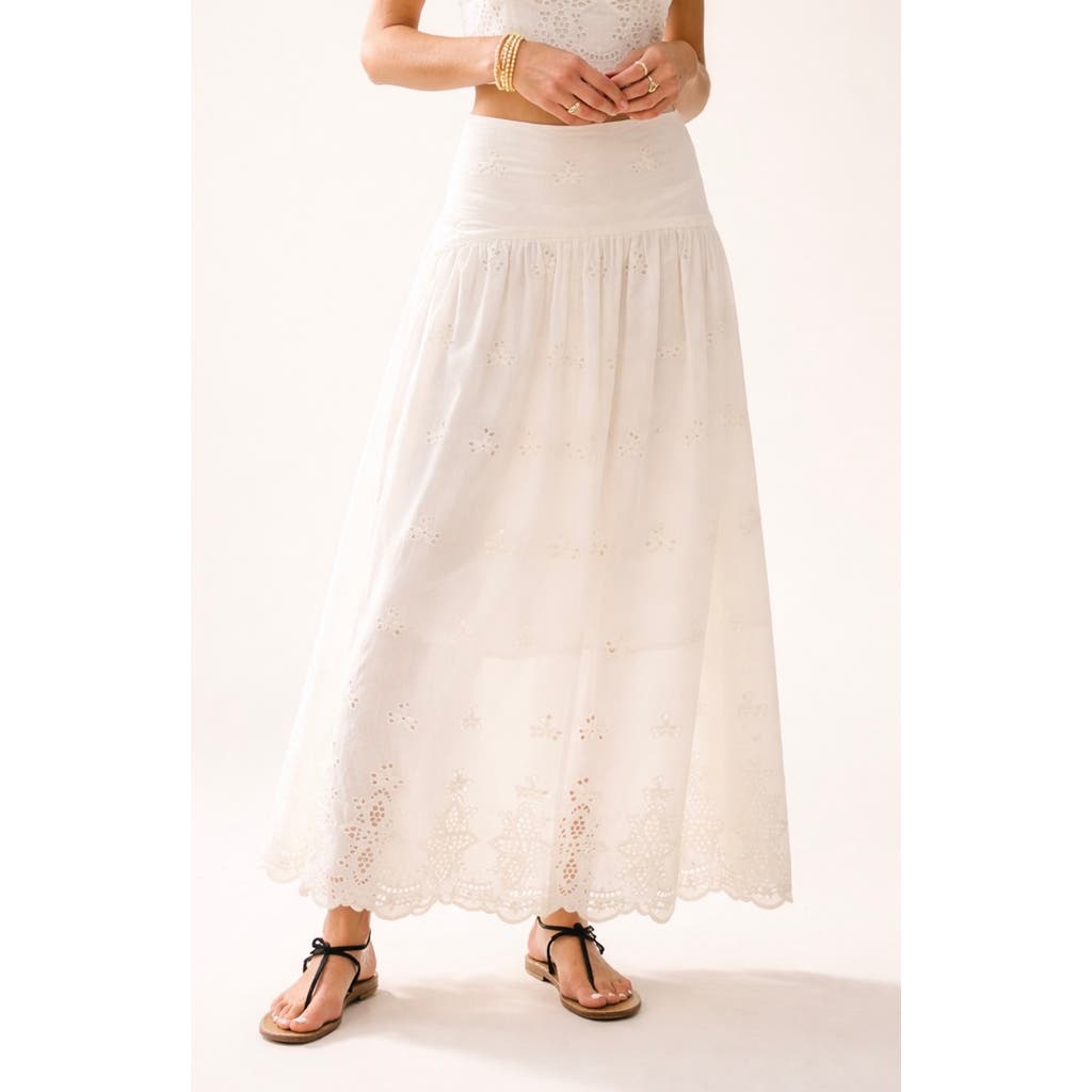 Bishop + Young Sorrento Maxi Skirt in Embroidered Stripe at Nordstrom, Size Large