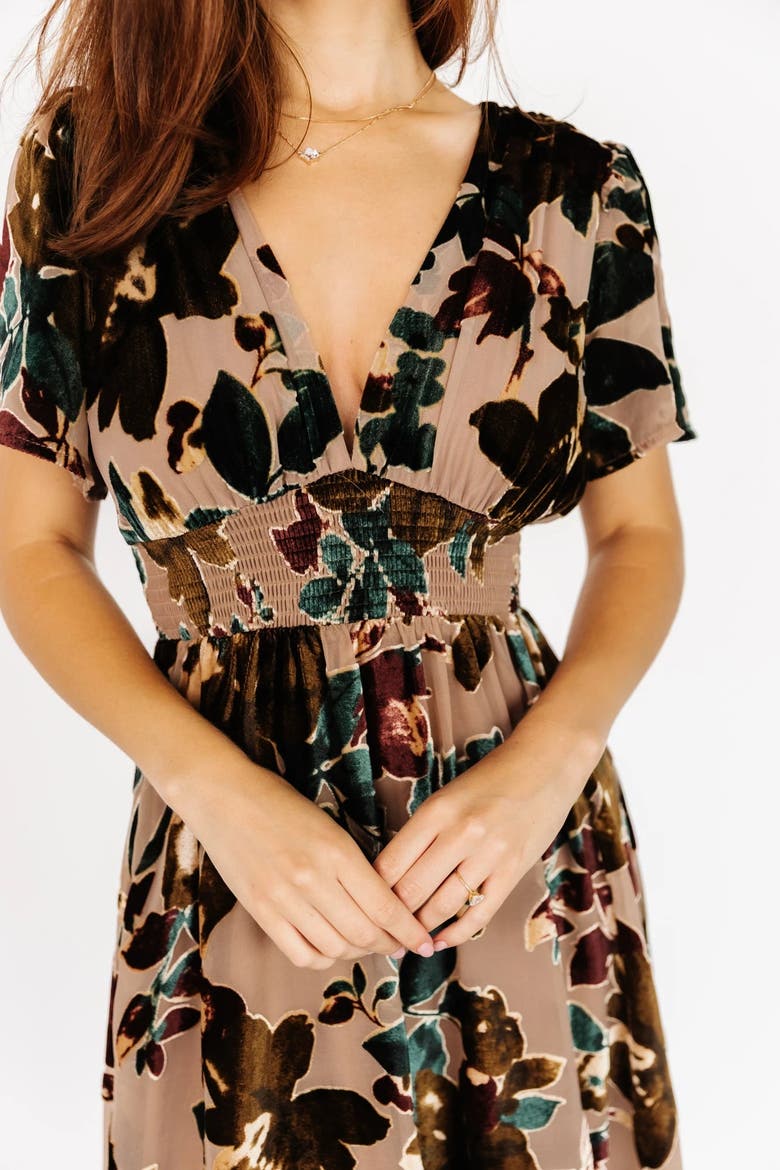 Valen Maxi Dress, Alternate, color, Champagne Multi