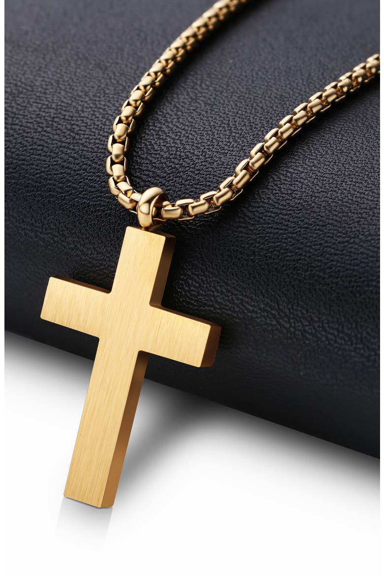 Men's Cross Pendant Necklace, Alternate, color, GOLD