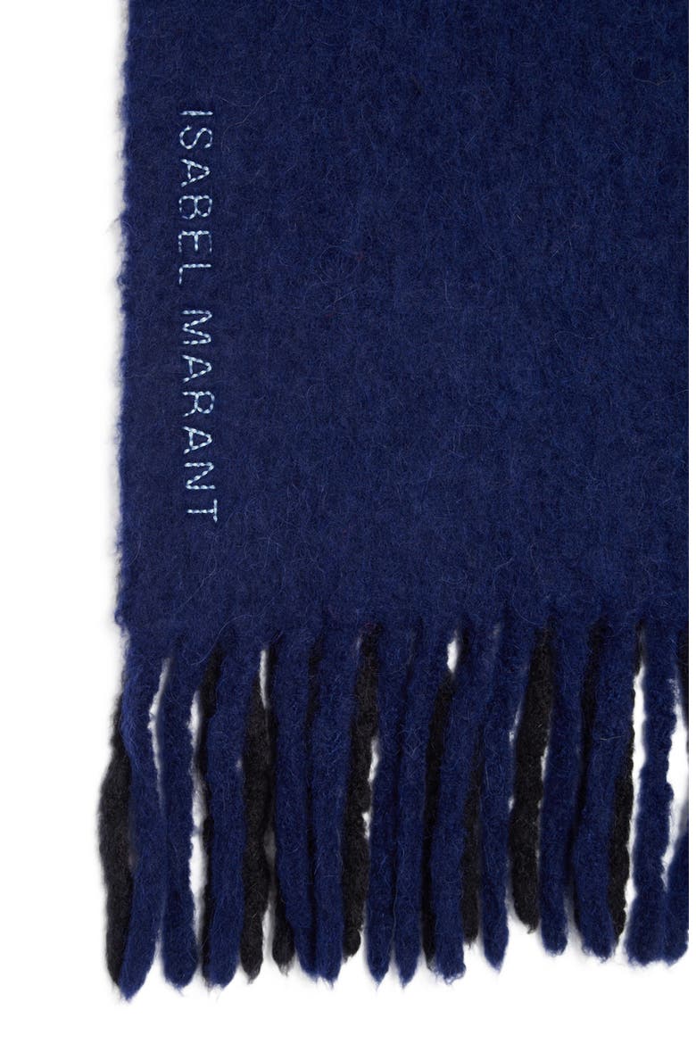 Firna Fuzzy Scarf, Alternate, color, BLACK/ BLUE