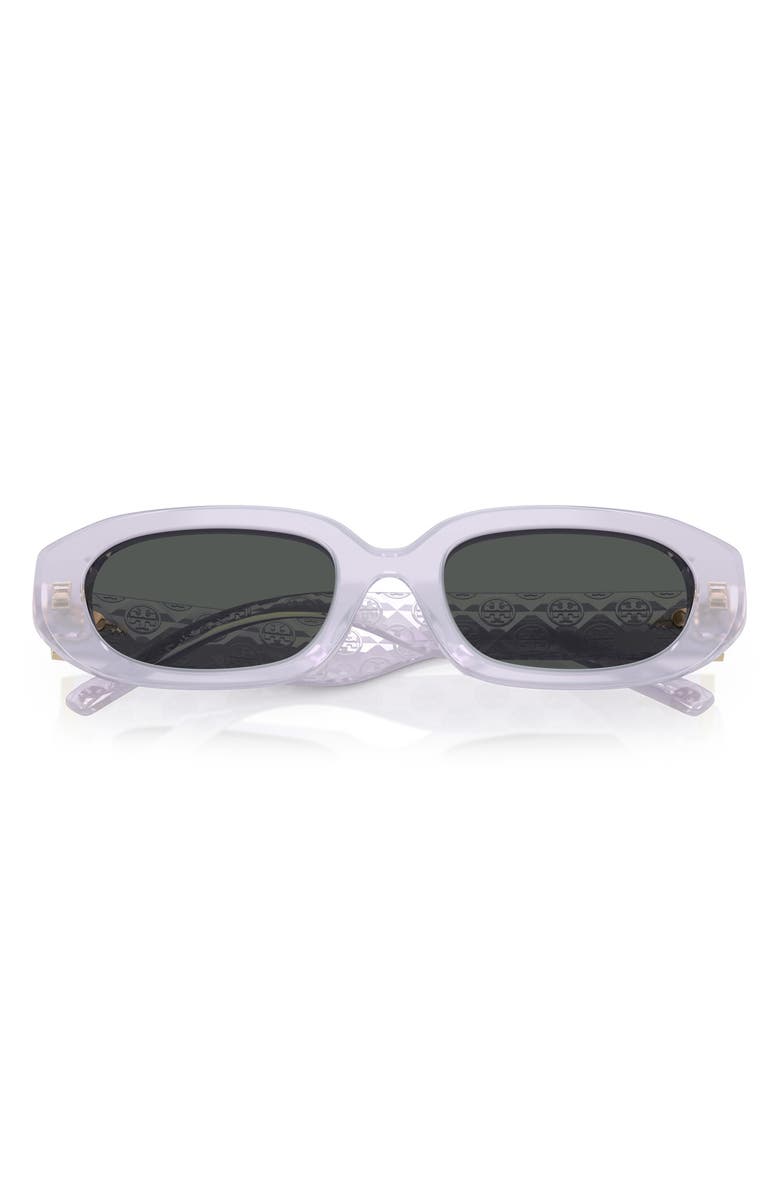 Tory Burch 52mm Irregular Sunglasses, Alternate, color, Milky Purple / Grey