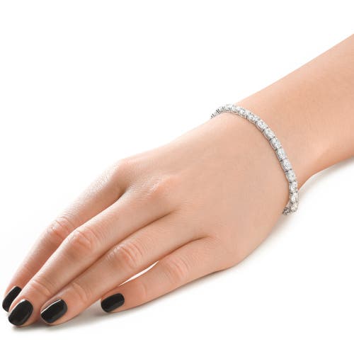 Bliss Diamond 10.75ct Oval Cut Diamond Tennis Bracelet 7" 14k Gold Lab Grown In Silver
