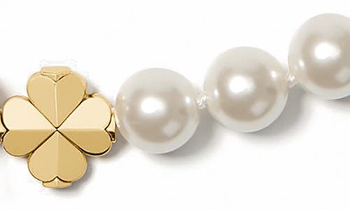 Kate Spade New York Spade Flower Faux Pearl Short Necklace In Gold