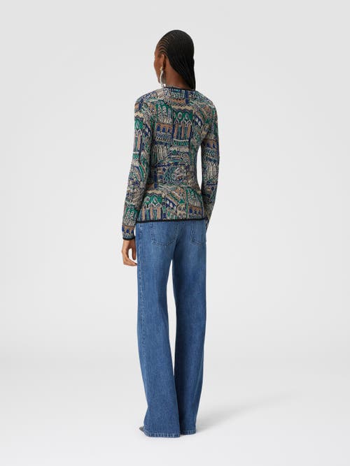 MISSONI MISSONI VISCOSE AND WOOL LAMÉ CARDIGAN WITH VENEZIA MOTIF 