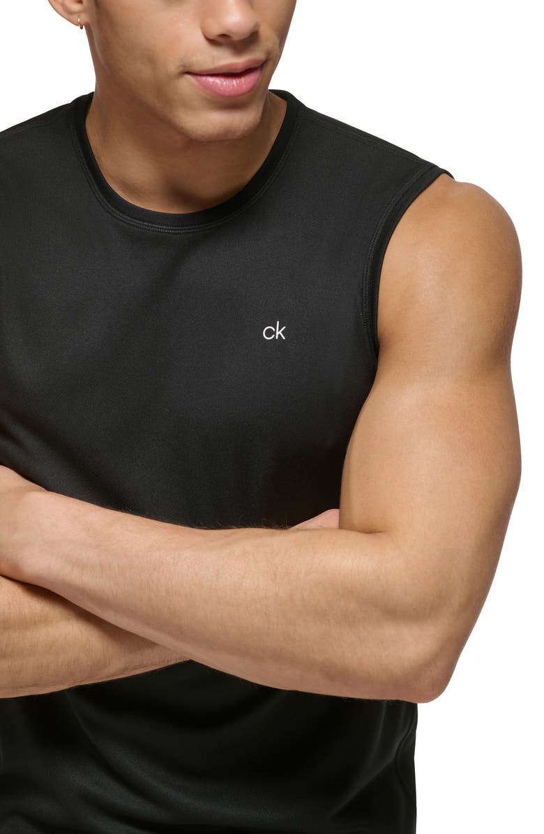 Calvin Klein Sleeveless UPF 40+ Rashguard, Alternate, color, Black