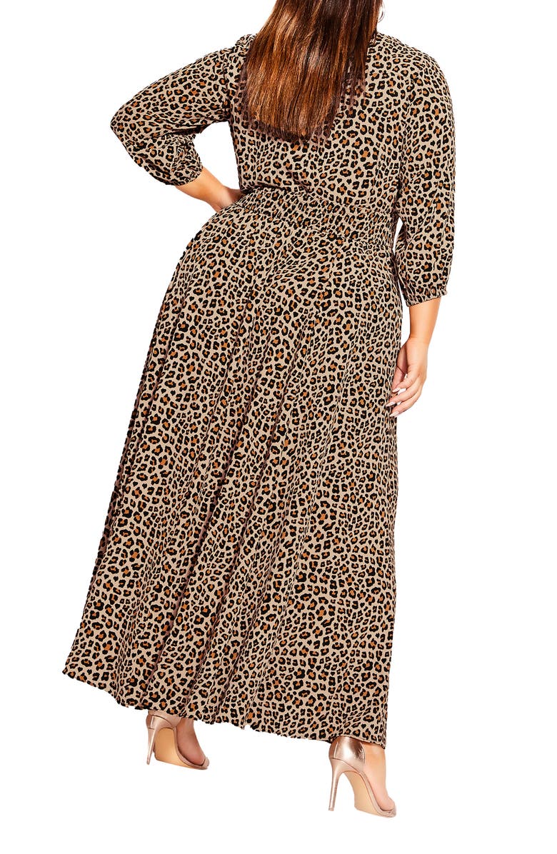 City Chic Animal Print Maxi Dress, Alternate, color, 