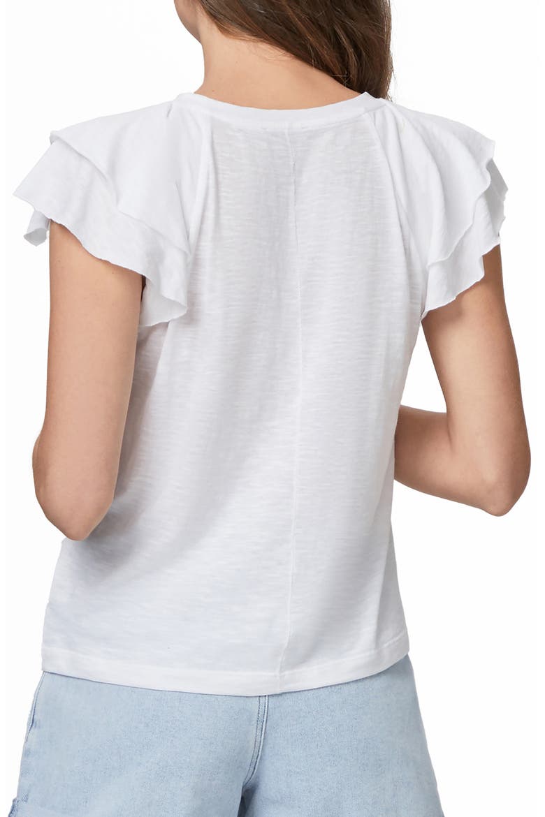 Linnea Flutter Sleeve T-Shirt, Alternate, color, WHITE