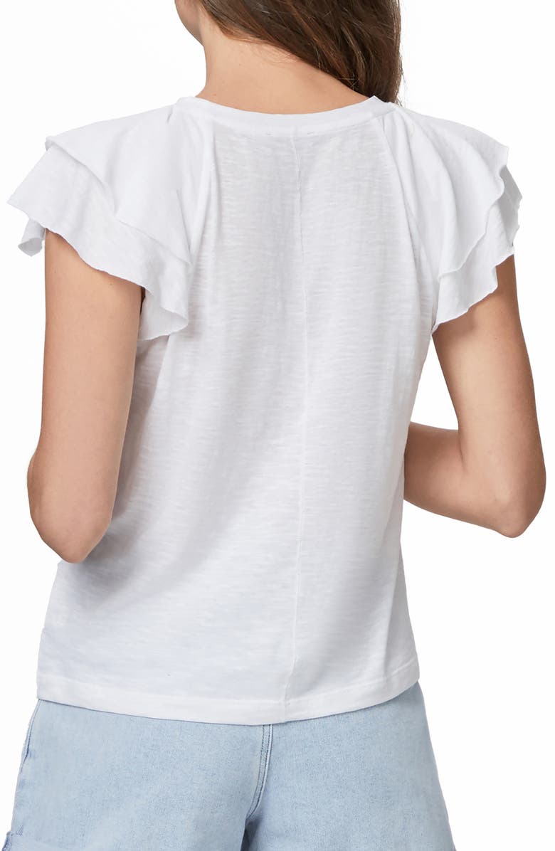 PAIGE Linnea Flutter Sleeve T-Shirt, Alternate, color, White