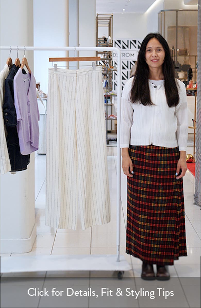 The Lennox Pinstripe Wide Leg Trousers, sales video thumbnail
