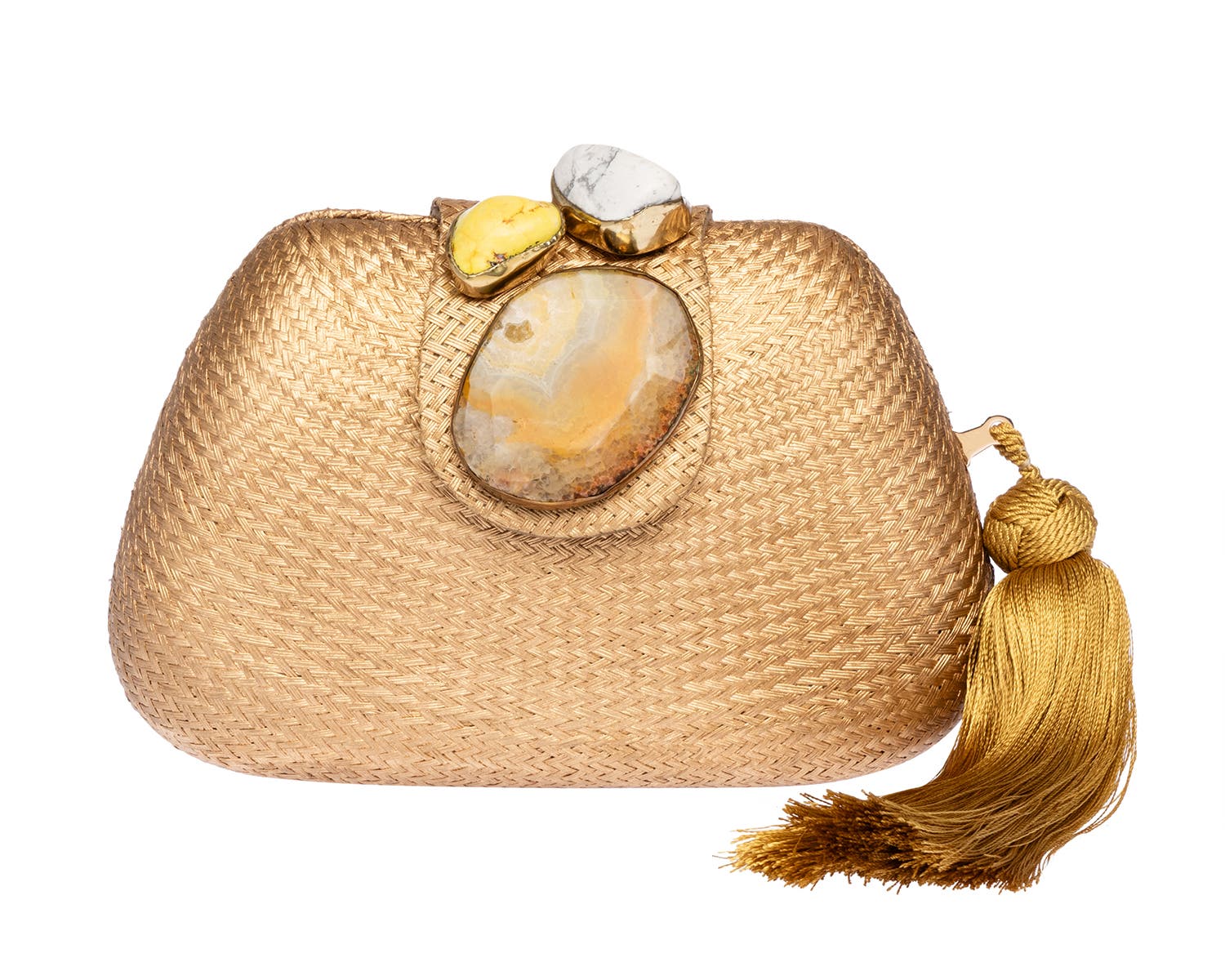 Rafe New York Tamu Bean Clutch, Main, color, Gold