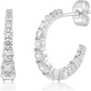 Sienna Vale Cubic Zirconia Graduated Half Hoop Earrings