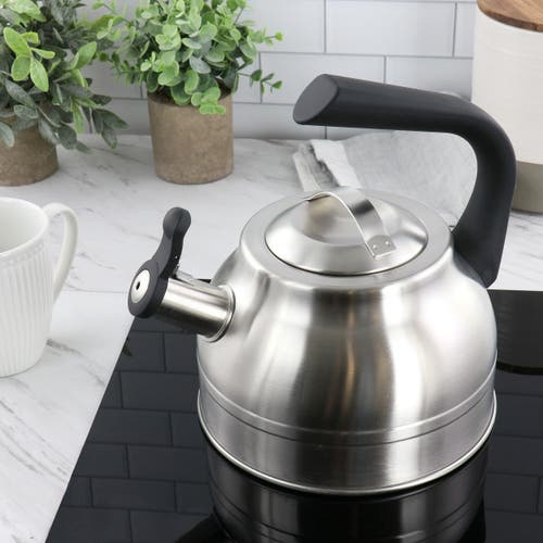 Kenmore 2.3 Quart Stainless Steel Whistling Tea Kettle In Silver