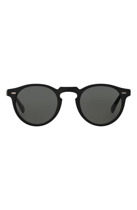 Gregory Peck 50mm Polarized Round Sunglasses