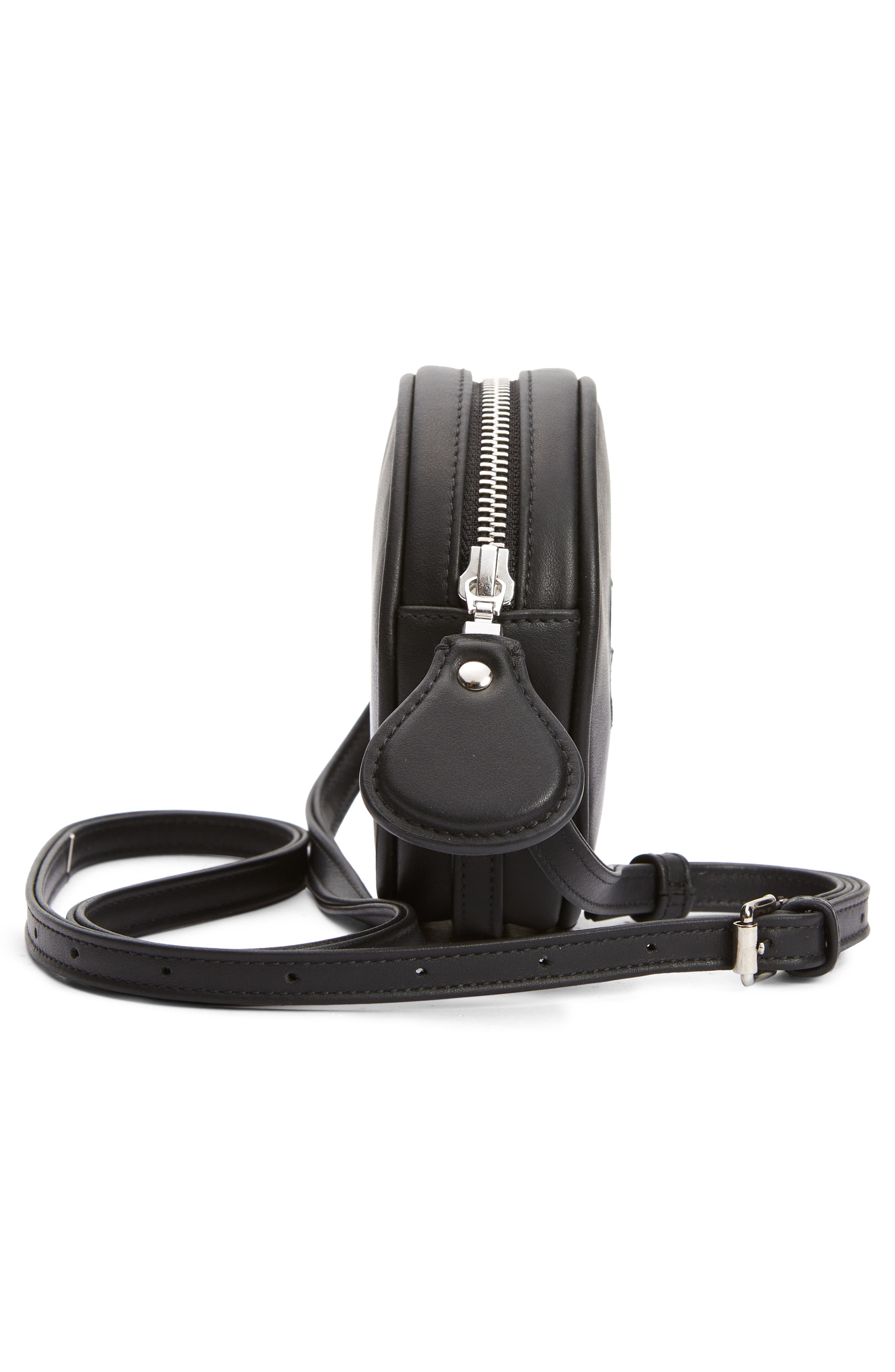 Courrèges Small Circle Leather Crossbody Bag, Alternate, color, 