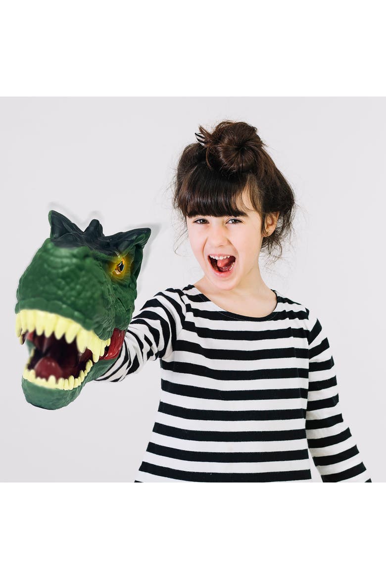 Mighty Megasaur, Megahunter T-Rex Hand Puppet Green, Kids 3+, Alternate, color, Multicolored