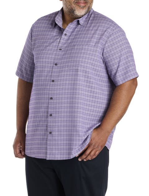 Big & Tall Plaid Microfiber Sport Shirt