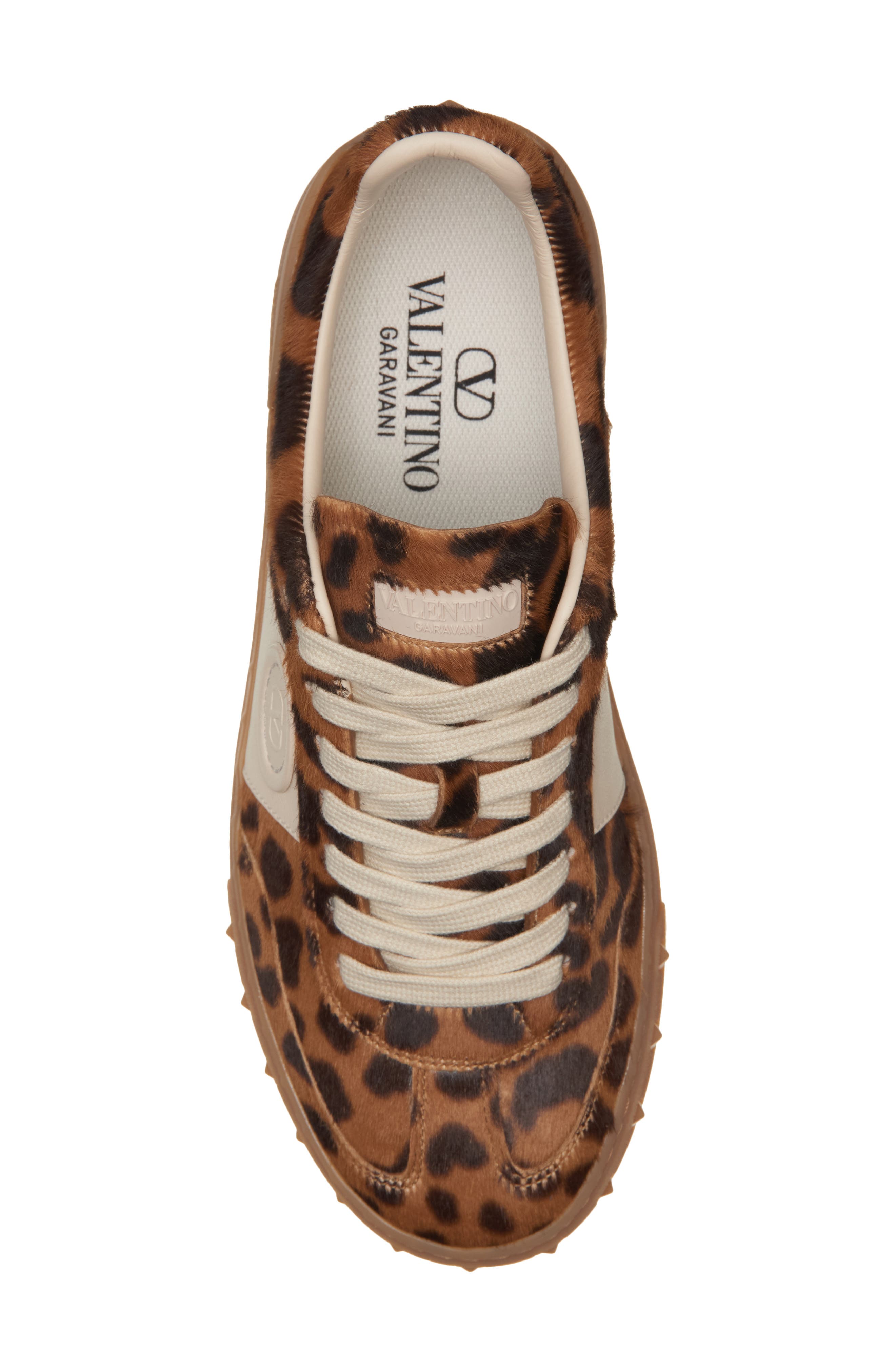 Valentino Garavani Upvillage Genuine Calf Hair Low Top Sneaker, Alternate, color, Miele Moro/ Ambra Calf Hair