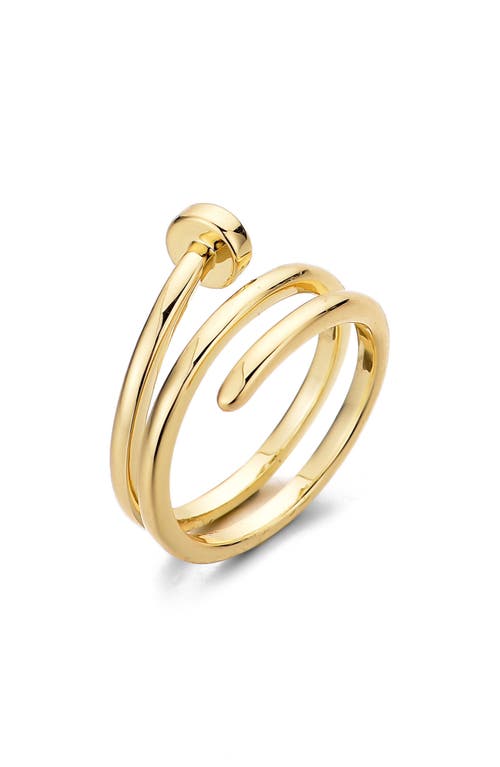 Adornia 14k Gold Plated Nail Double Wrap Ring In Gold