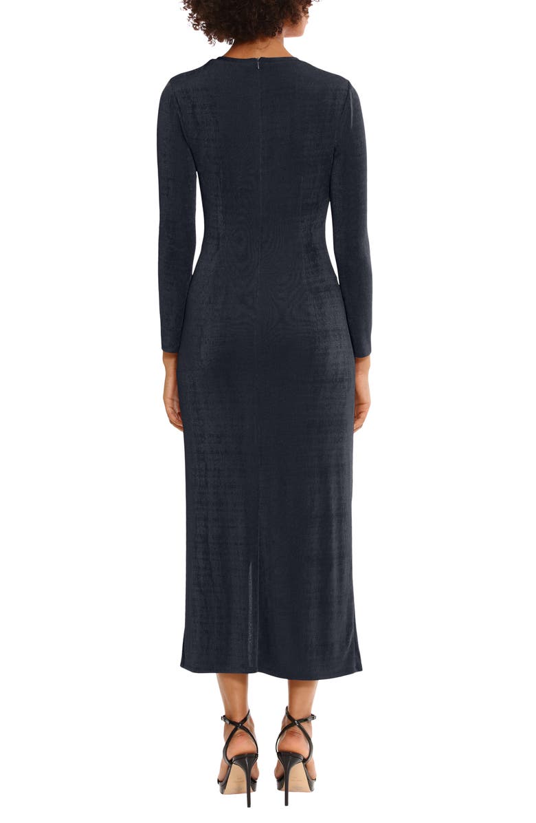 DONNA MORGAN FOR MAGGY Long Sleeve Ruched Slit Dress, Alternate, color, 