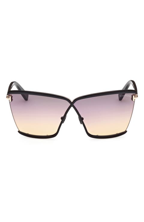 Elle 71mm Gradient Square Sunglasses