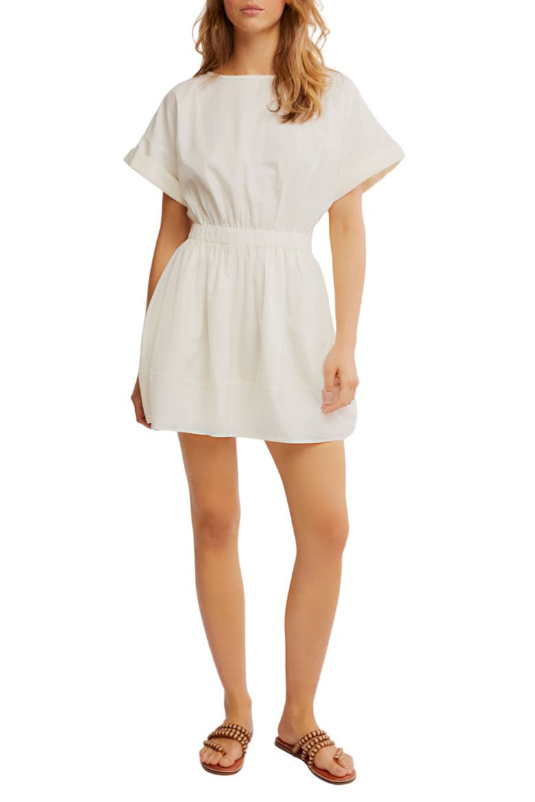 Full Time Fun Cotton Poplin Minidress, Main, color, IVORY