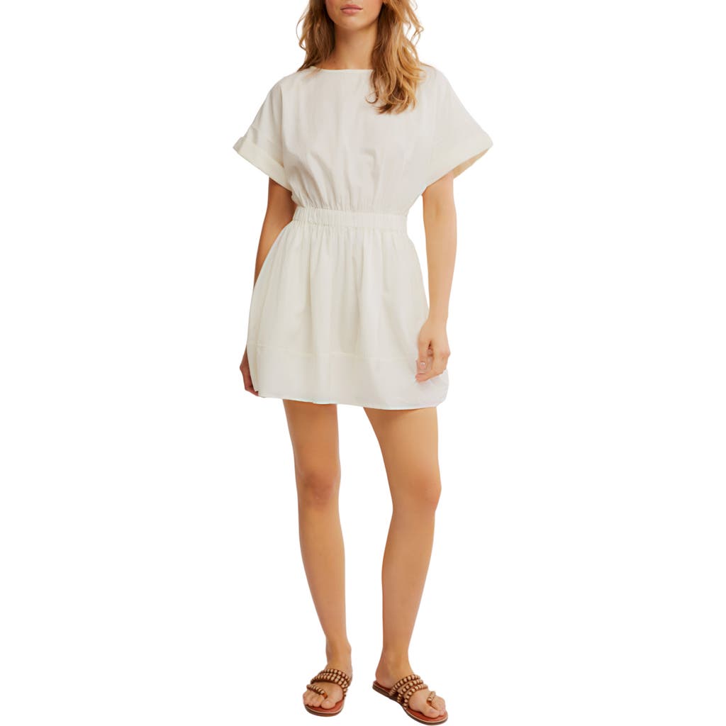 Free People Full Time Fun Cotton Poplin Minidress In White
