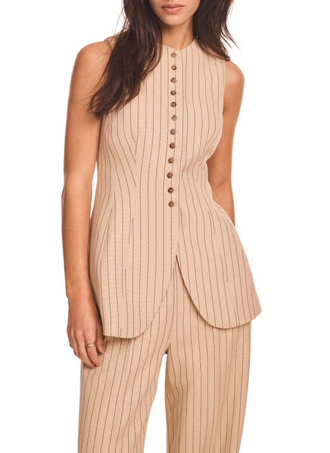 Pinstripe Longline Waistcoat