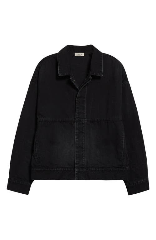 Fear Of God Oversized Denim Trucker Jacket In Black