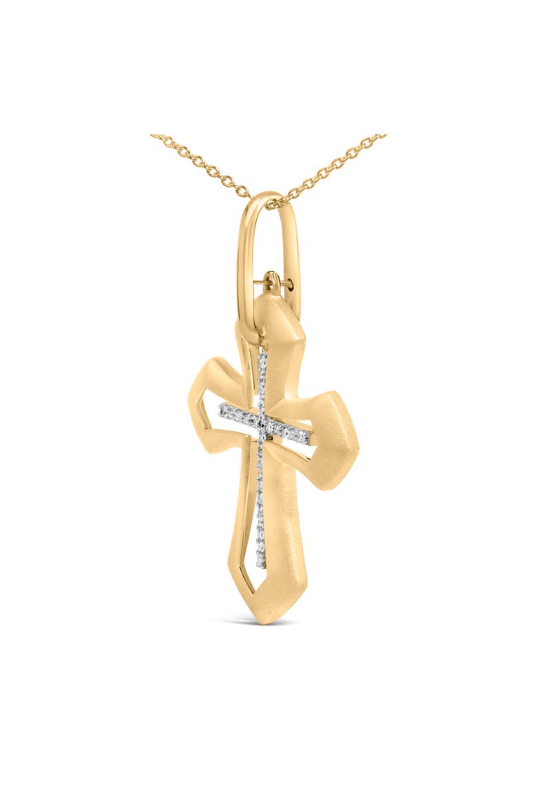 Gold Vermeil Diamond Accent Roman Cross Pendant Necklace, Alternate, color, Silver