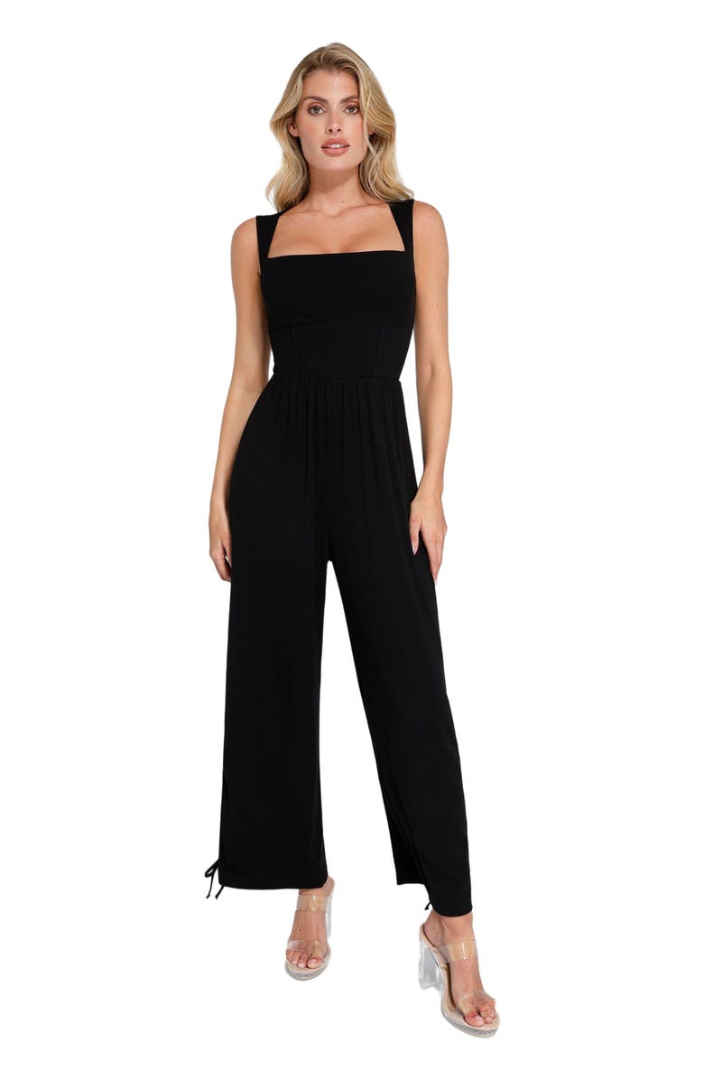 Popilush Shapewear Square Neck Tummy Control Wide Leg Jumpsuit, Main, color, 