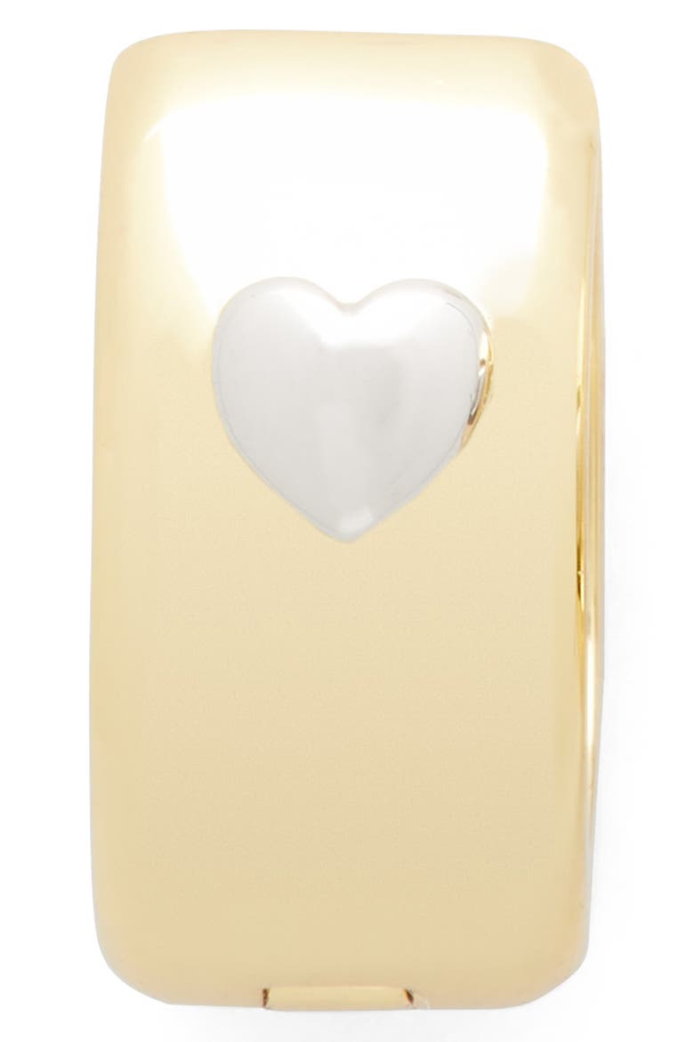 heartful huggie hoop earrings, Alternate, color, GOLD/SILVER