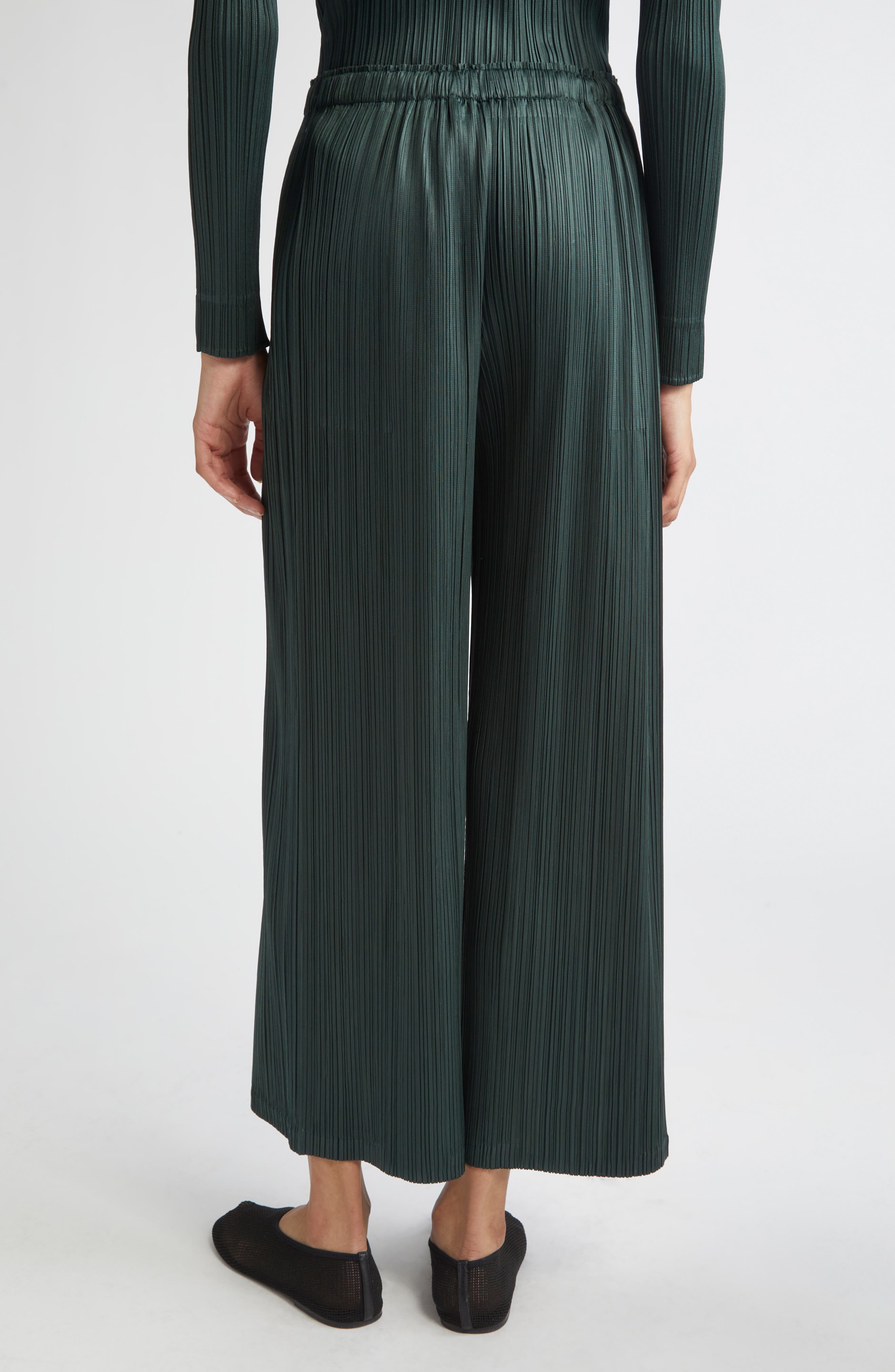 Monthly Colors December Pleated Crop Wide Leg Pants (Women