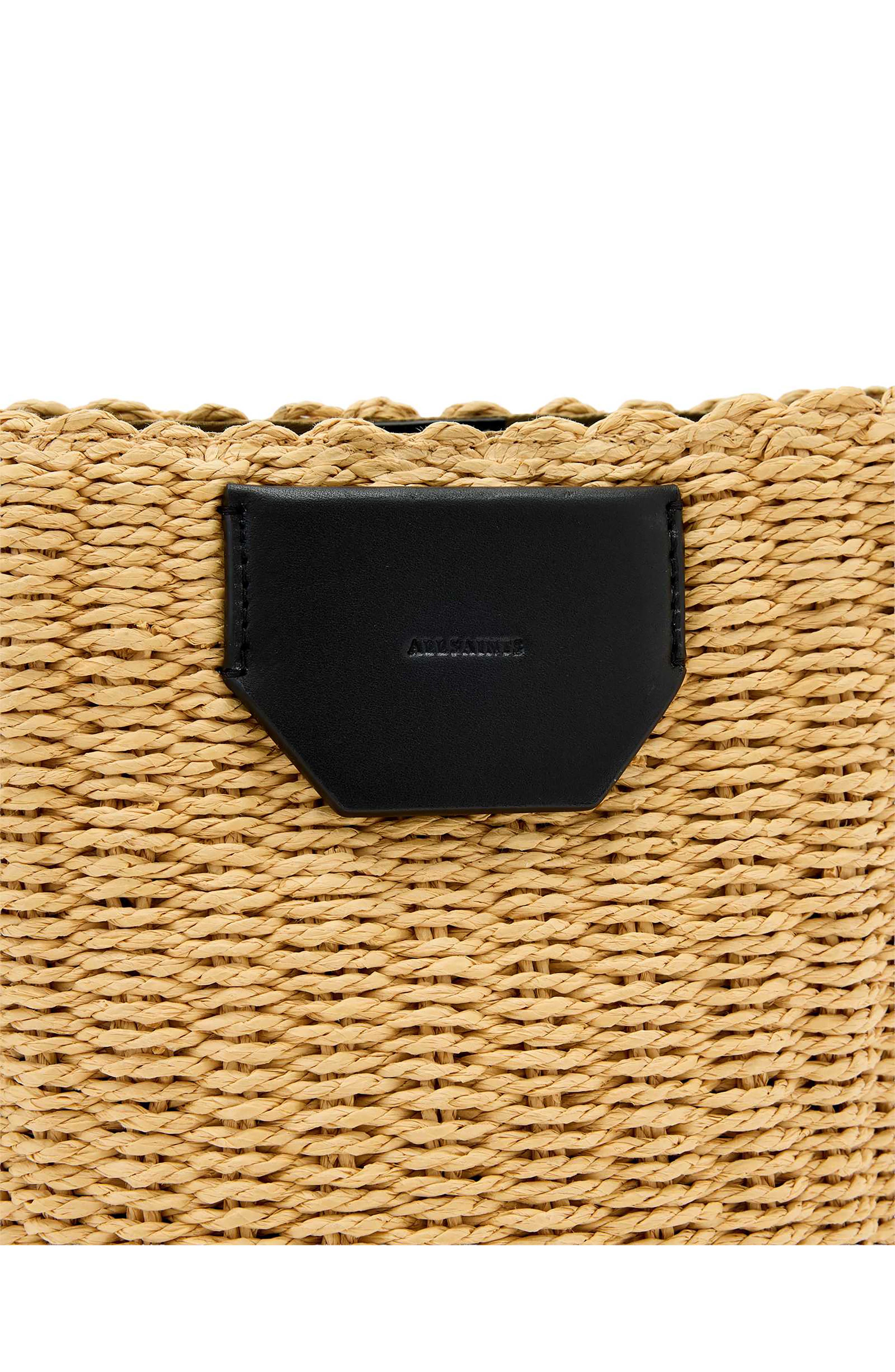 AllSaints Alba Straw Crossbody Bag, Alternate, color, Natural