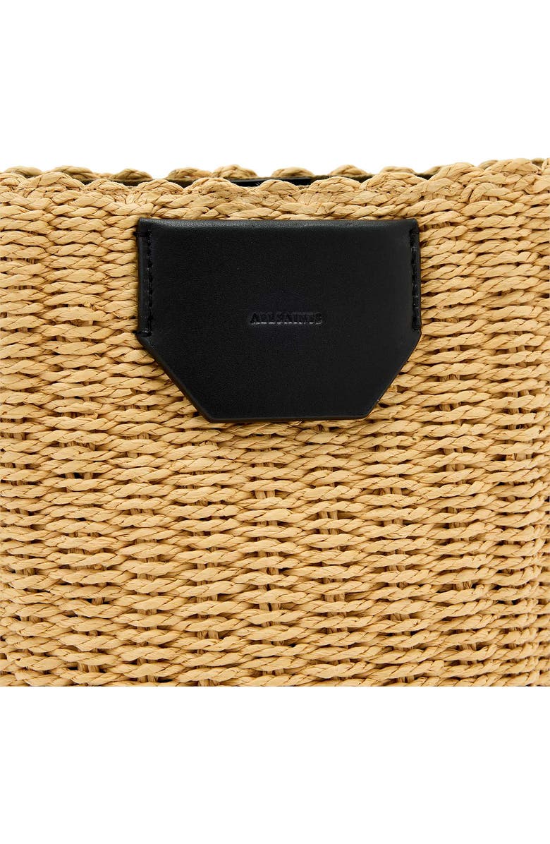 AllSaints Alba Straw Crossbody Bag, Alternate, color, Natural