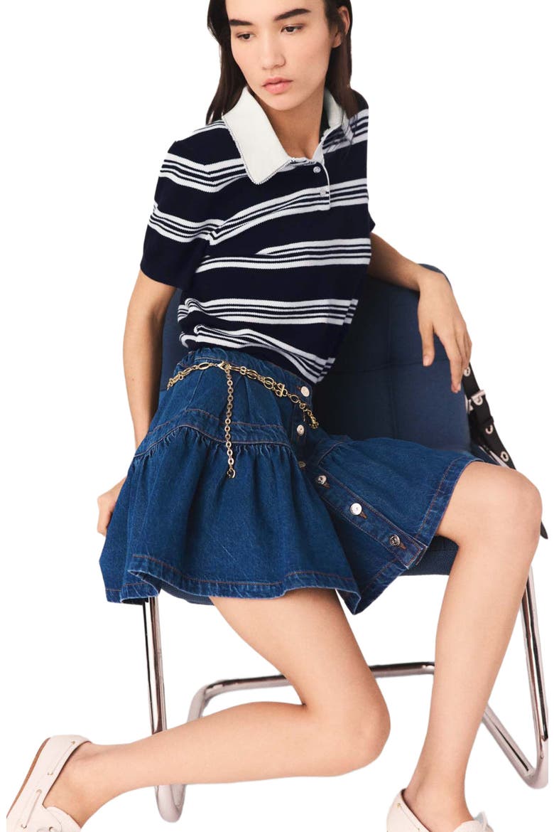 Short denim skirt, Alternate, color, Blue