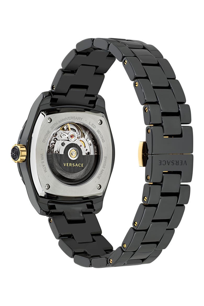 DV One 20th Anniversary Diamond Automatic Ceramic Bracelet Watch, 40mm, Alternate, color, BLACK CERAMIC