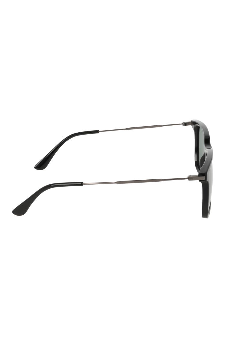 55mm Rectangular Sunglasses, Alternate, color, BLACK